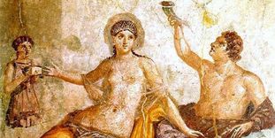Badruinen Hüfingen, Herculaneum Fresko, Gelage bei den Römern