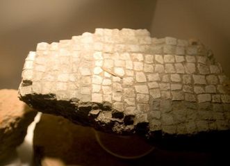 Rest eines Mosaiks, Ausstellungsstück in der römischen Badruine Hüfingen