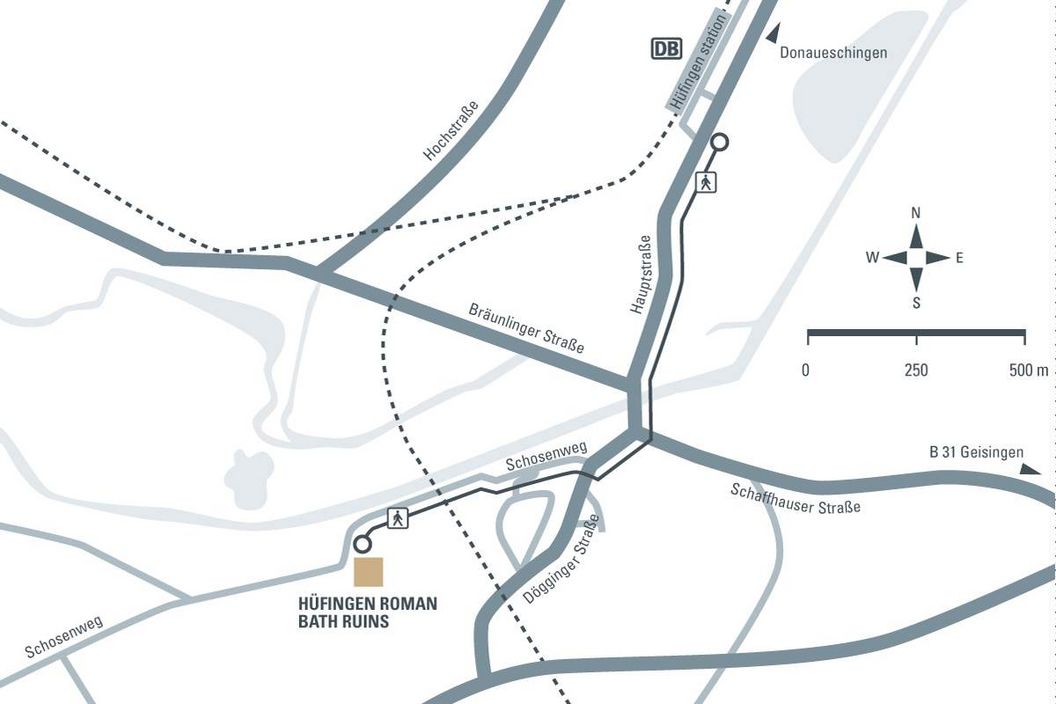 journey description: Hüfingen Roman Bath Ruins, illustration: Staatliche Schlösser und Gärten Baden-Württemberg, JUNG:Kommunikation