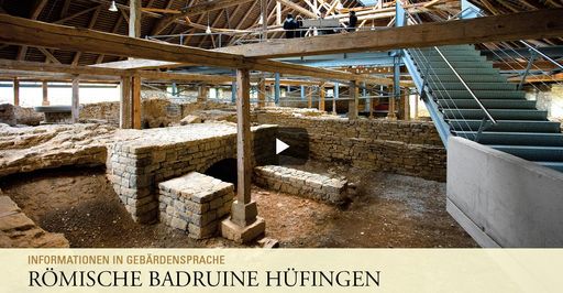 Startbildschirm des Filmes "Römische Badruine Hüfingen: Informationen in Gebärdensprache"