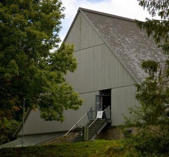 Frontansicht der römischen Badruine Hüfingen