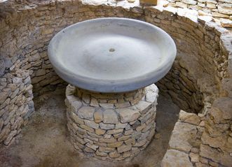 Kaltwasserbrunnen im Caldarium der römischen Badruine Hüfingen